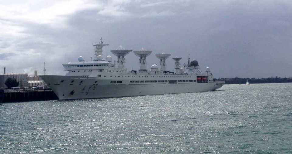 Chinese space-tracking vessel heads out for the Pacific