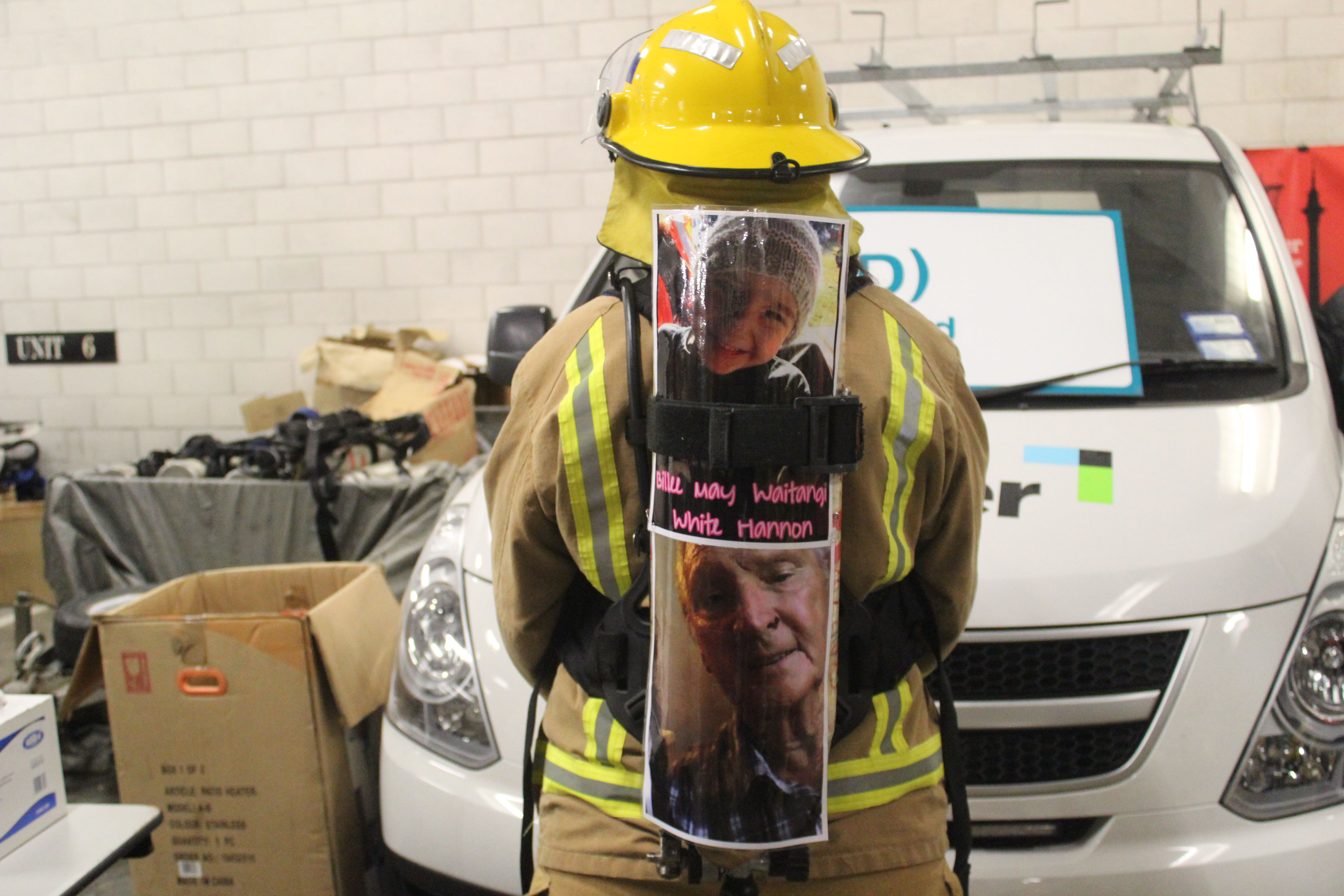 A fireman's back