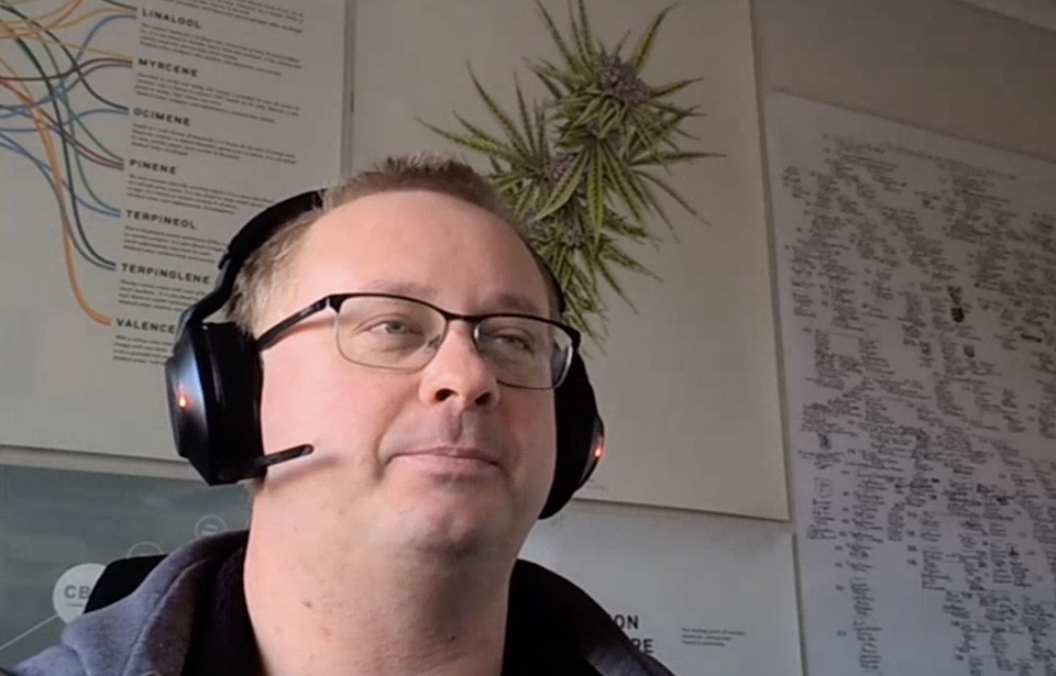 Med Leaf was one of the first companies to bring medical cannabis (CBD) products to New Zealand. Regulatory and Business Development consultant, Shane Le Brun pictured in his at-home office. Photo by Quinn Plunkett   