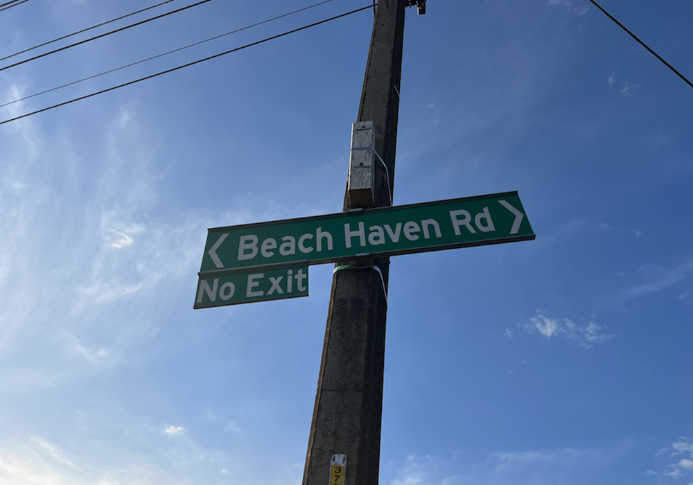 BEACH HAVEN ROAD, THE ‘HOTSPOT’ OF RECKLESS DRIVING. PHOTO BY: JESSIE JEFFREYS 