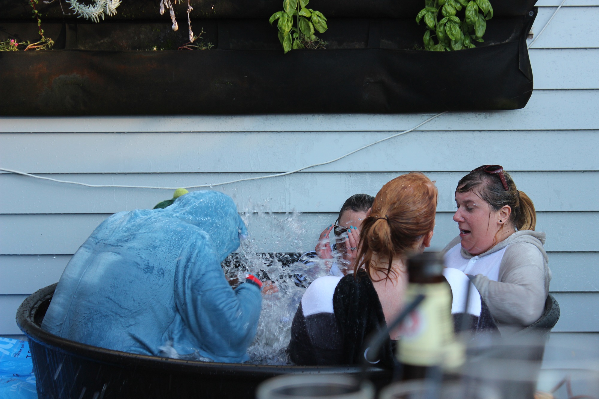 a group taking an ice bath