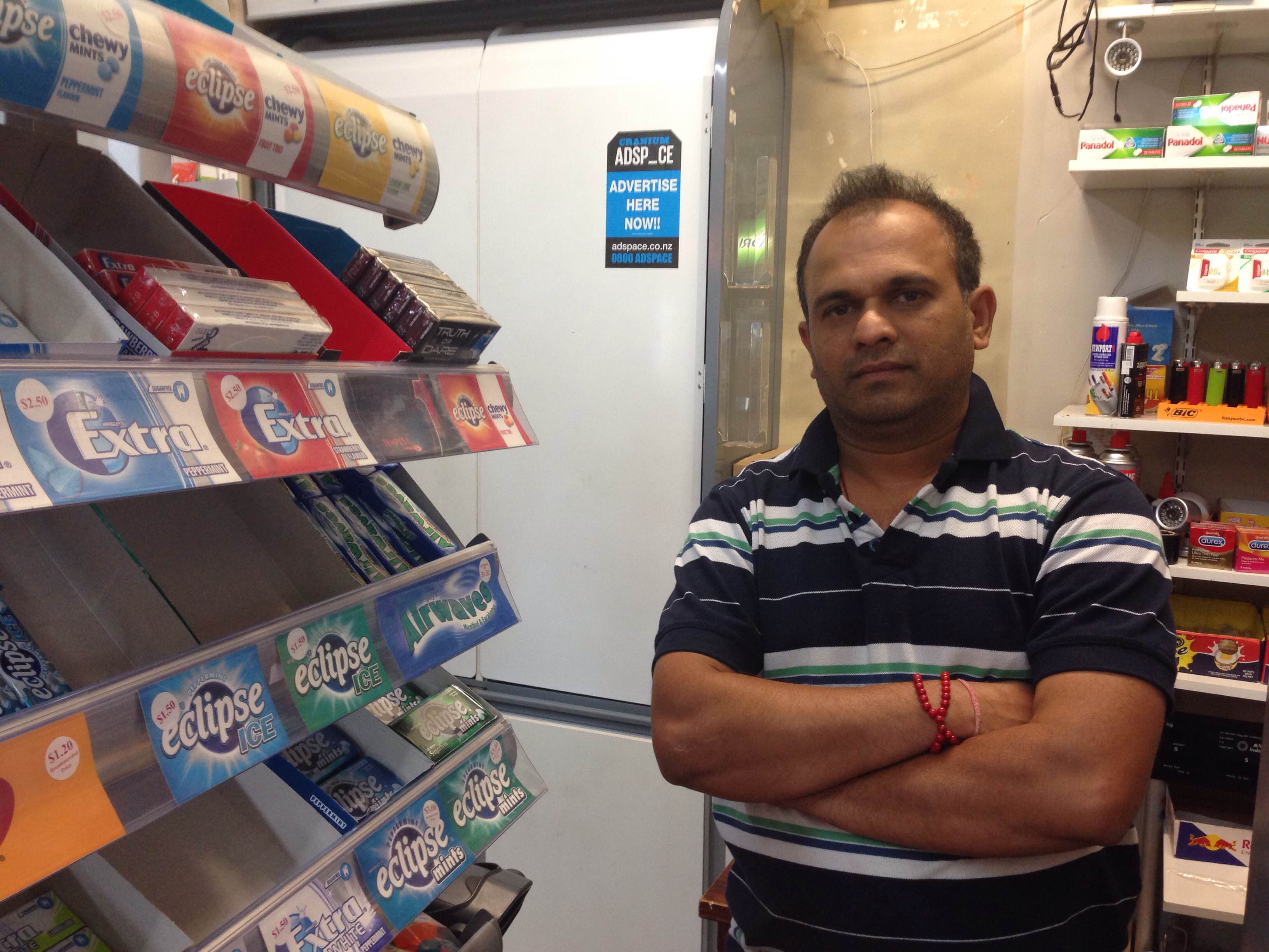 Dairy owner in his shop